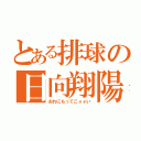 とある排球の日向翔陽（おれにもってこォォい）