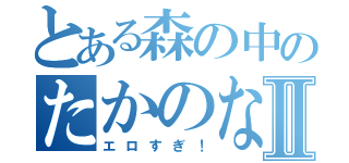 とある森の中のたかのなおⅡ（エロすぎ！）