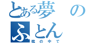 とある夢のふとん（枕の中で）