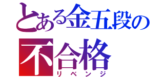 とある金五段の不合格（リベンジ）