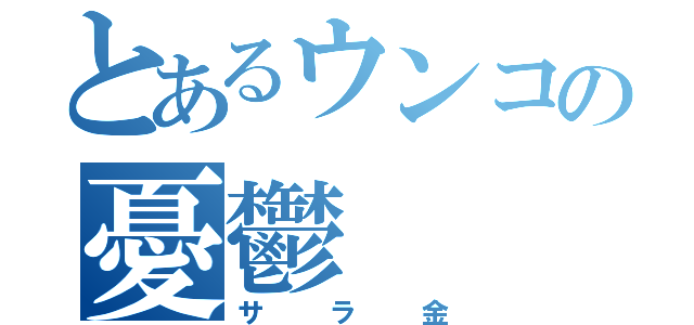 とあるウンコの憂鬱（サラ金）