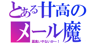 とある廿高のメール魔（面食いやないか～！）