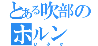 とある吹部のホルン（ひみか）