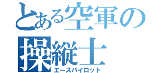 とある空軍の操縦士（エースパイロット）