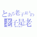 とある老子最大の老子是老子（你看的是幻觉）