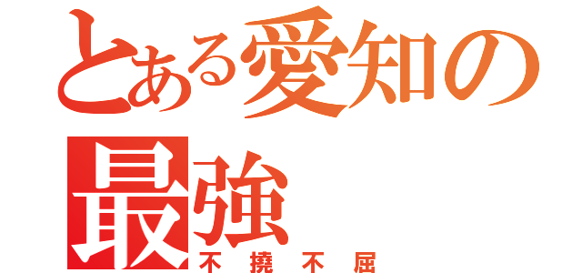 とある愛知の最強（不撓不屈）