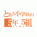 とある小学校の５年５組（２２期生）