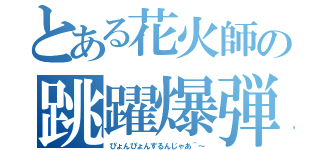 とある花火師の跳躍爆弾（ぴょんぴょんするんじゃあ＾～）