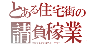 とある住宅街の請負稼業（プロフェッショナル キラー）