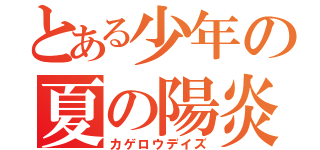 とある少年の夏の陽炎（カゲロウデイズ）