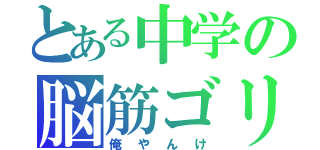 とある中学の脳筋ゴリラ（俺やんけ）