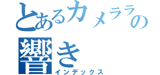 とあるカメラライダーの響き（インデックス）