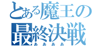 とある魔王の最終決戦（ああああ）