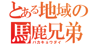 とある地域の馬鹿兄弟（バカキョウダイ）