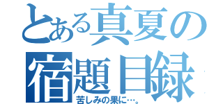 とある真夏の宿題目録（苦しみの果に…。）