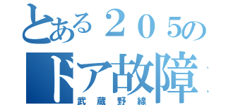 とある２０５のドア故障（武蔵野線）