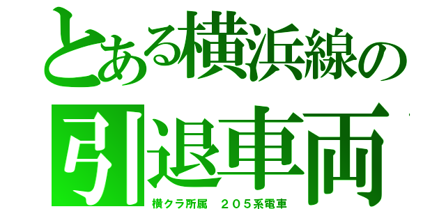 とある横浜線の引退車両（横クラ所属　２０５系電車）