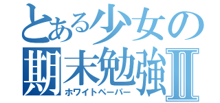 とある少女の期末勉強Ⅱ（ホワイトペーパー）