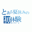 とある夏休みの初体験（セックス＾ｐ＾）