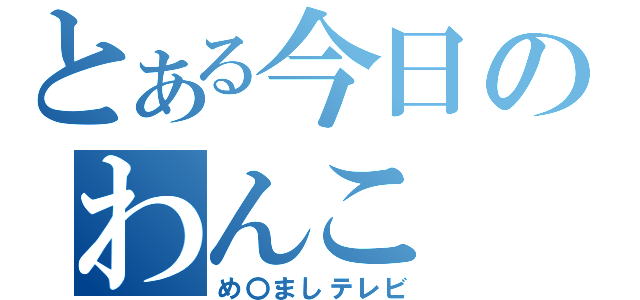 とある今日のわんこ（め〇ましテレビ）