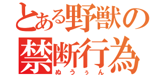 とある野獣の禁断行為（ぬうぅん）