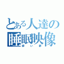 とある人達の睡眠映像（儚い夢）