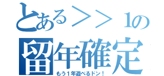 とある＞＞１の留年確定（もう１年遊べるドン！）