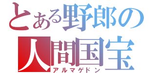 とある野郎の人間国宝（アルマゲドン）