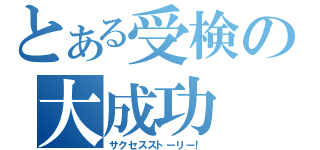 とある受検の大成功（サクセスストーリー！）