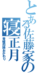 とある佐藤家の寝正月（青椒肉絲おかわり）