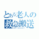 とある老人の救急搬送（エマージェンシー）