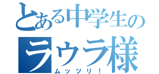 とある中学生のラウラ様（ムッツリ！）