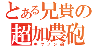 とある兄貴の超加農砲（キヤノン砲）