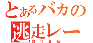 とあるバカの逃走レーン（方向音痴）