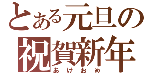 とある元旦の祝賀新年（あけおめ）