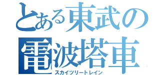 とある東武の電波塔車（スカイツリートレイン）