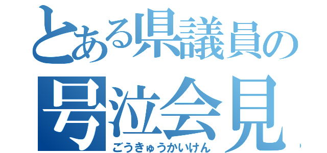 とある県議員の号泣会見（ごうきゅうかいけん）