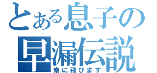 とある息子の早漏伝説（南に飛びます）