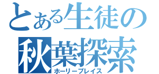 とある生徒の秋葉探索（ホーリープレイス）