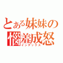 とある妹妹の惱羞成怒（インデックス）