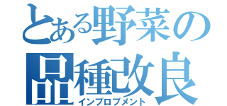 とある野菜の品種改良（インプロブメント）