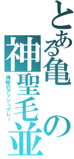 とある亀の神聖毛並（神秘のアッシュグレー）