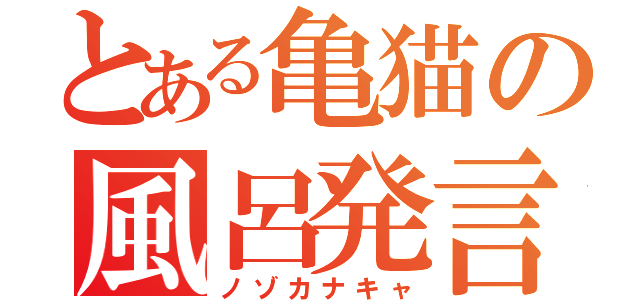 とある亀猫の風呂発言（ノゾカナキャ）