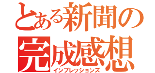 とある新聞の完成感想（インプレッションズ）