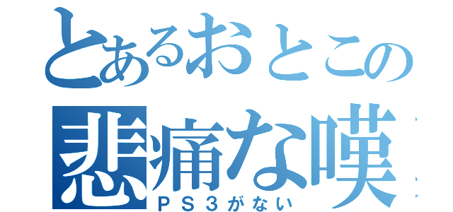 とあるおとこの悲痛な嘆き（ＰＳ３がない）