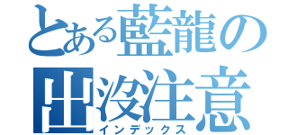 とある藍龍の出沒注意（インデックス）