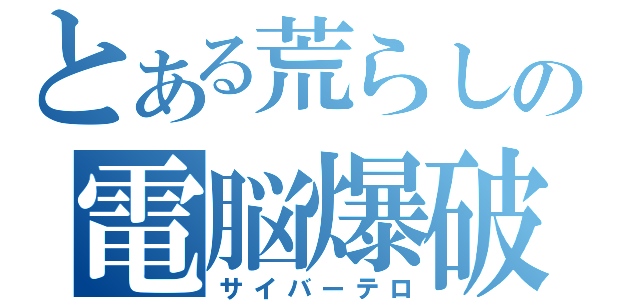 とある荒らしの電脳爆破（サイバーテロ）