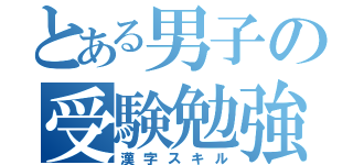 とある男子の受験勉強（漢字スキル）