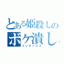 とある姫殺しのボケ潰し（インデックス）