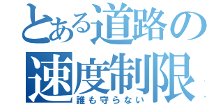 とある道路の速度制限（誰も守らない）